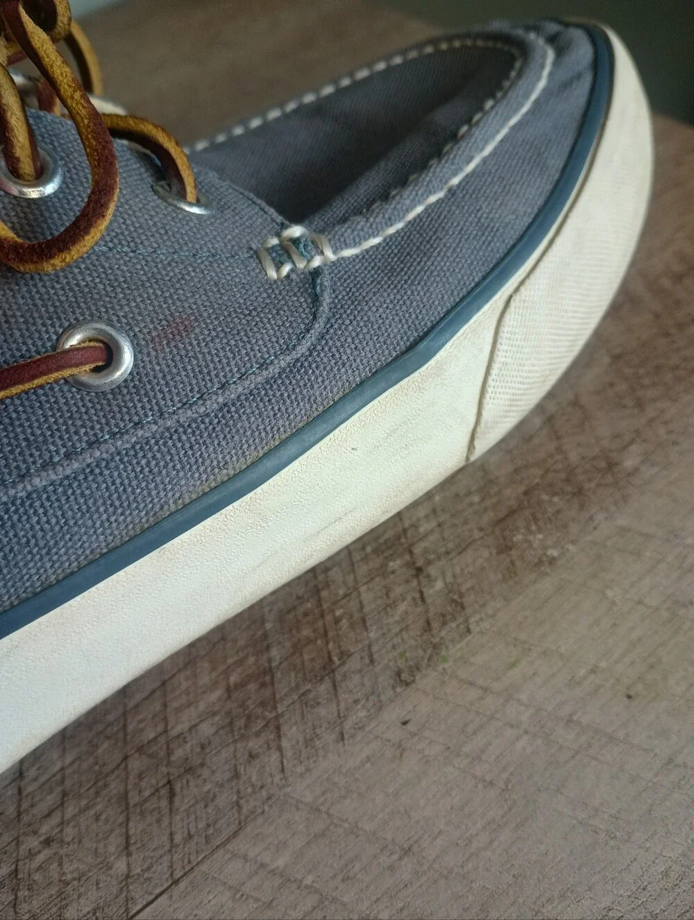 Polo Ralph Lauren Sander Boat Shoes 10.5D Blue Gray Preppy Nautical Coastal Dad